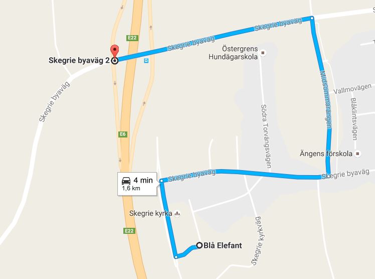 Karta till Skegrie Kyrkv&auml;g 21, Skegrie